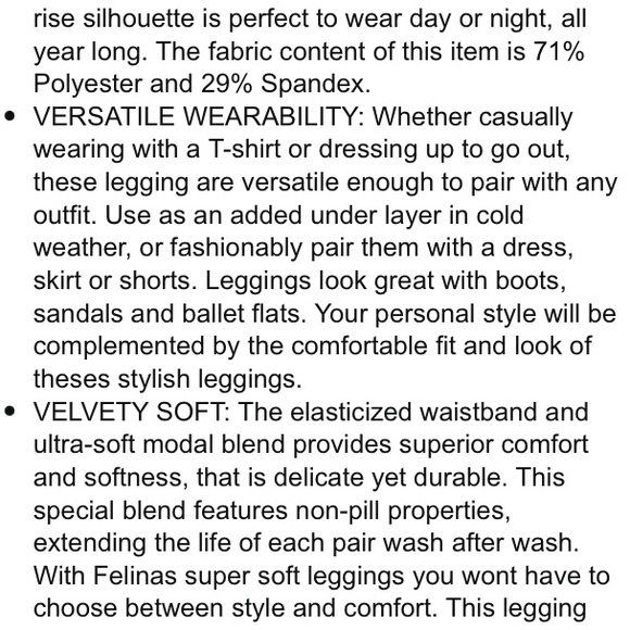 Felina sueded athleisure performance leggings with slimming waistband size S - Picture 5 of 7